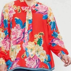 Floral Tie Top 1X